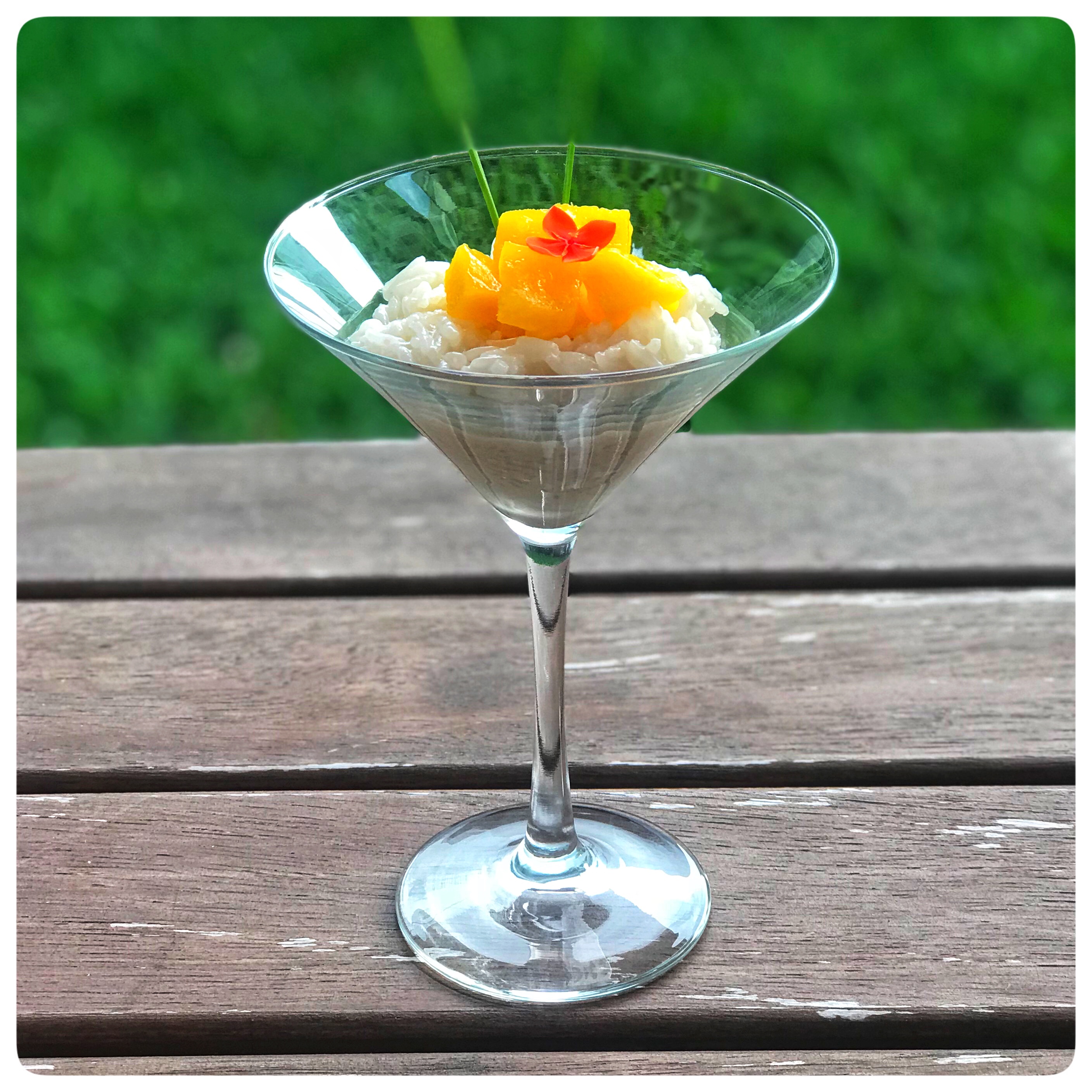 Arroz de jazmín con leche de coco y mango