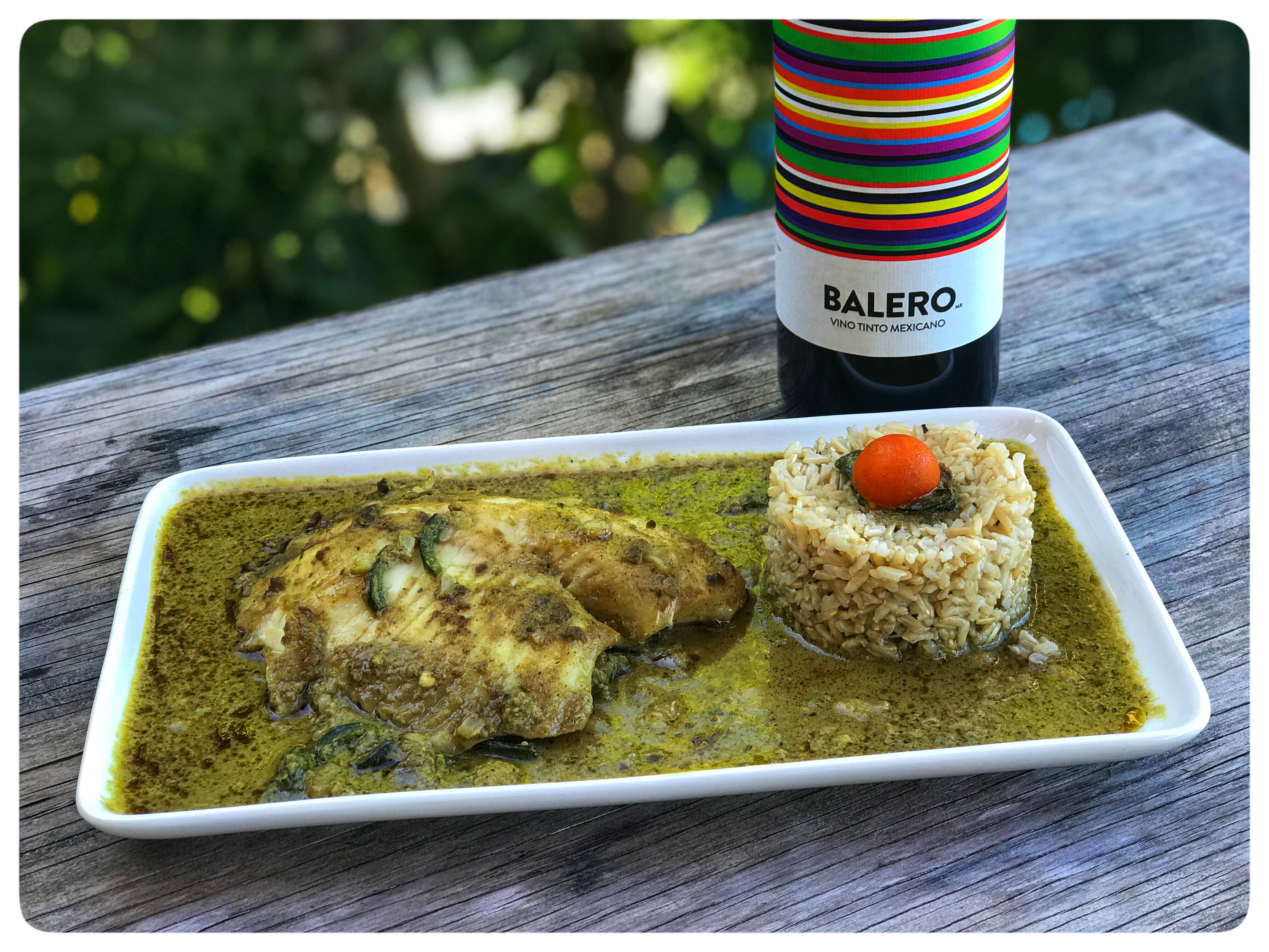 Filete de pescado en salsa de pipián verde